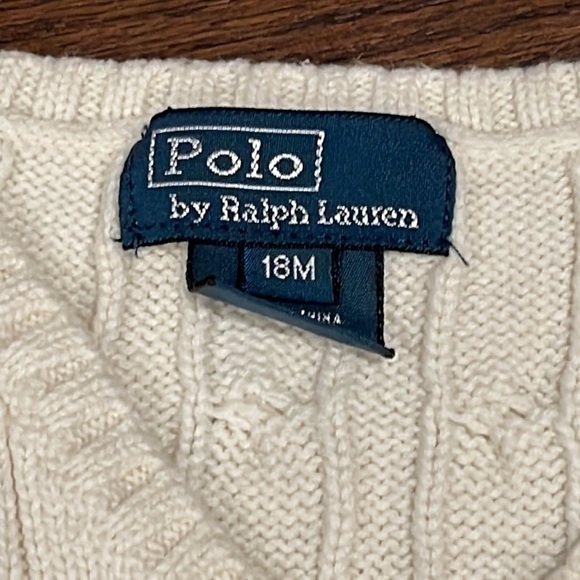 POLO by Ralph’s Lauren Boys Bundle of Navy & Cream Sweater Vests Size 18 months - Picture 3 of 7